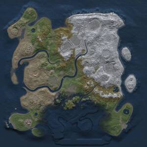 Thumbnail Rust Map: Procedural Map, Size: 3700, Seed: 1713287318, 15 Monuments