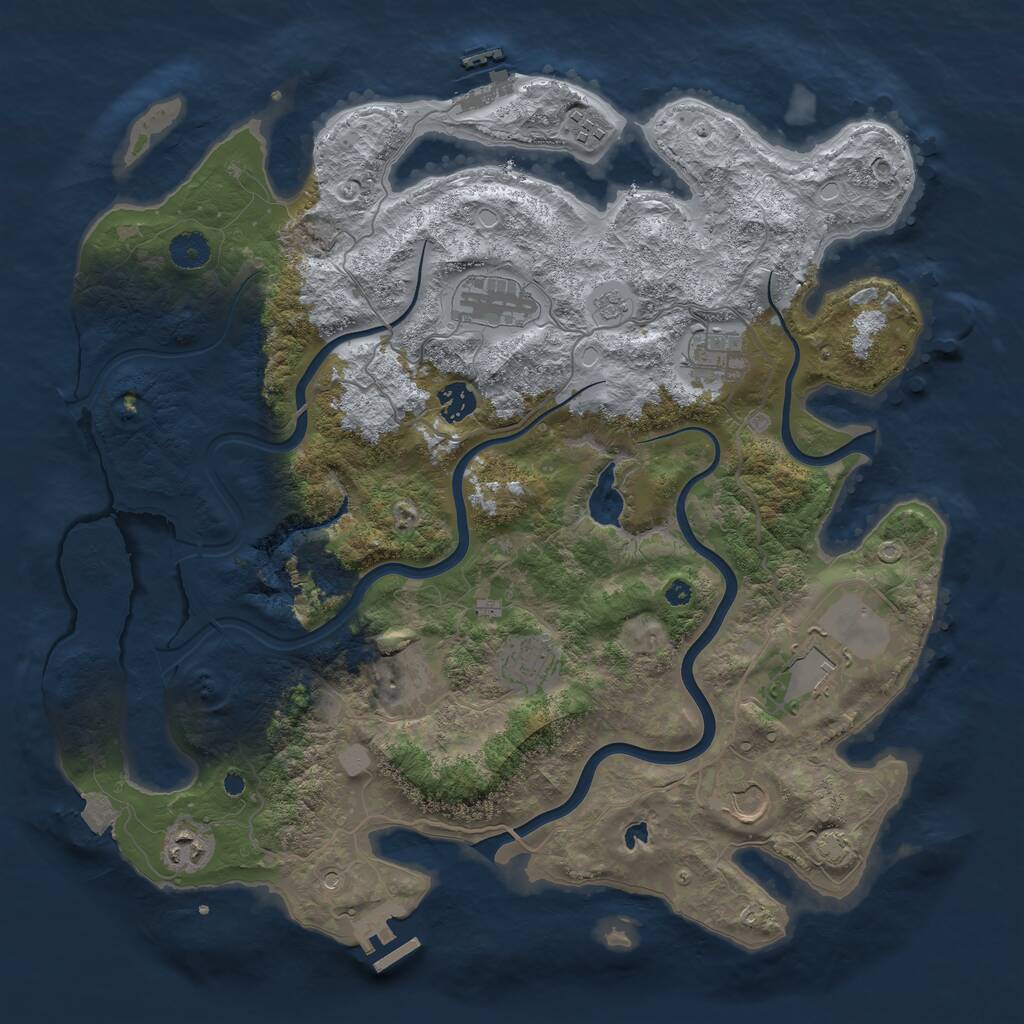 Rust Map: Procedural Map, Size: 4000, Seed: 343519512, 15 Monuments