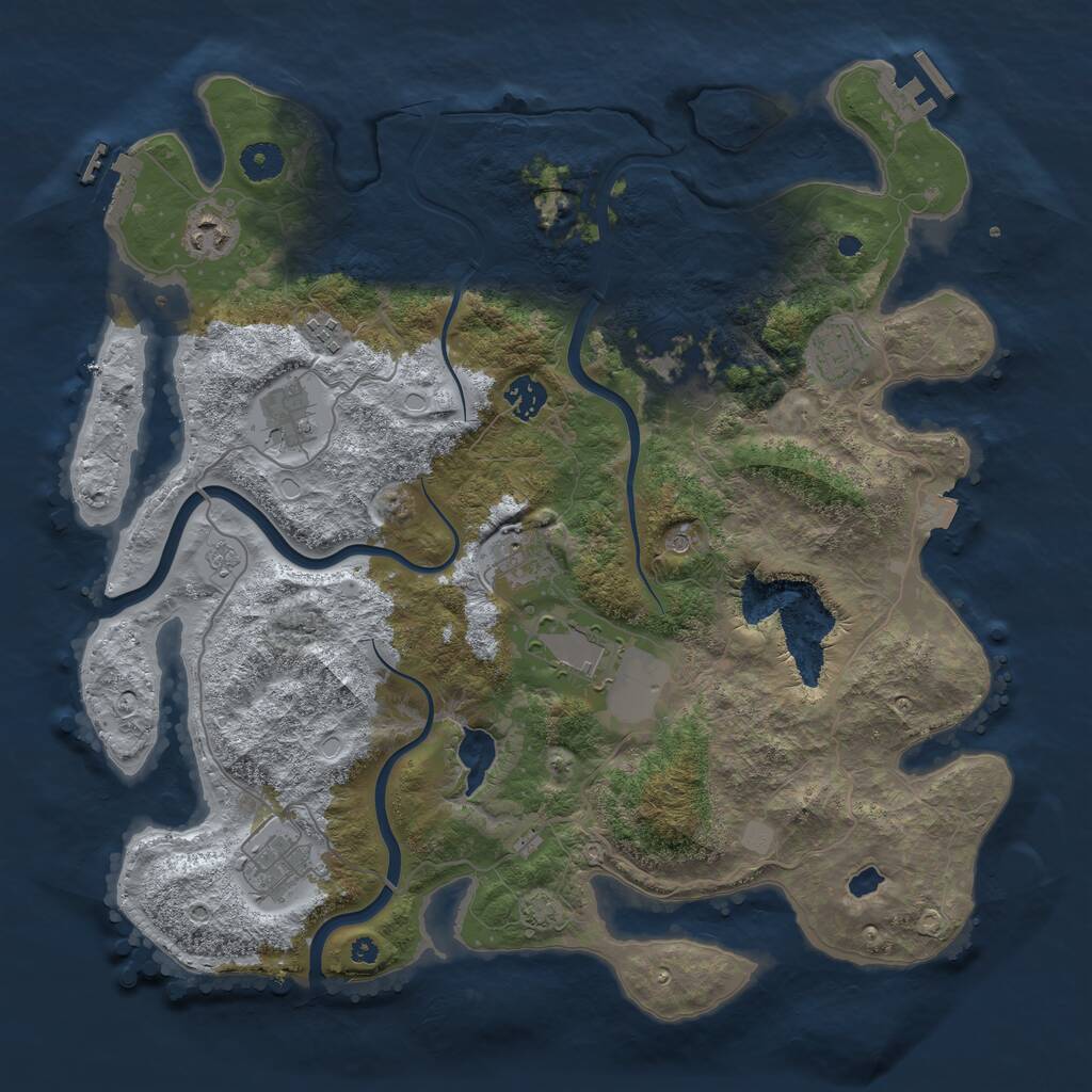 Rust Map: Procedural Map, Size: 4000, Seed: 1271432078, 15 Monuments