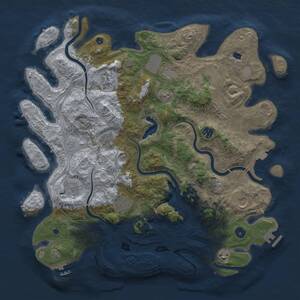 Thumbnail Rust Map: Procedural Map, Size: 4300, Seed: 453356857, 16 Monuments