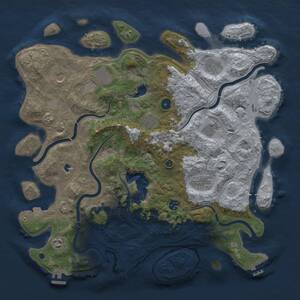 Thumbnail Rust Map: Procedural Map, Size: 4300, Seed: 1897710432, 15 Monuments