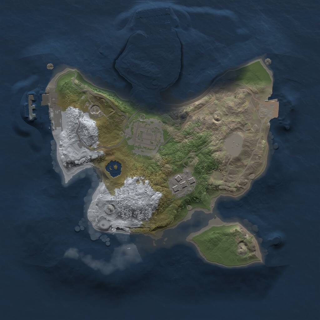 Rust Map: Procedural Map, Size: 2000, Seed: 32335342, 6 Monuments