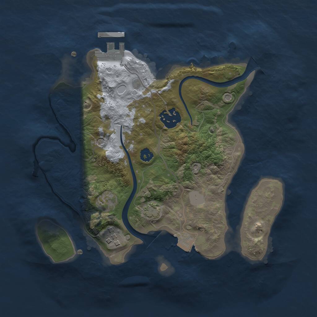 Rust Map: Procedural Map, Size: 2400, Seed: 1193606162, 6 Monuments