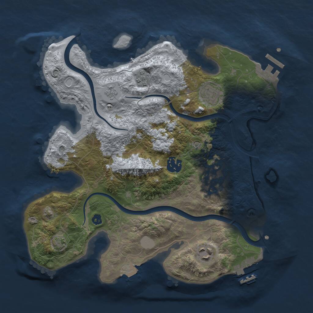 Rust Map: Procedural Map, Size: 3000, Seed: 89490166, 11 Monuments