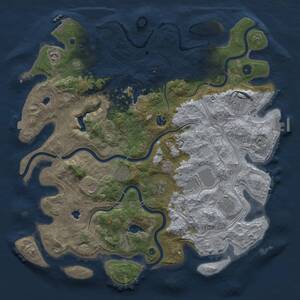 Thumbnail Rust Map: Procedural Map, Size: 4500, Seed: 302582133, 15 Monuments