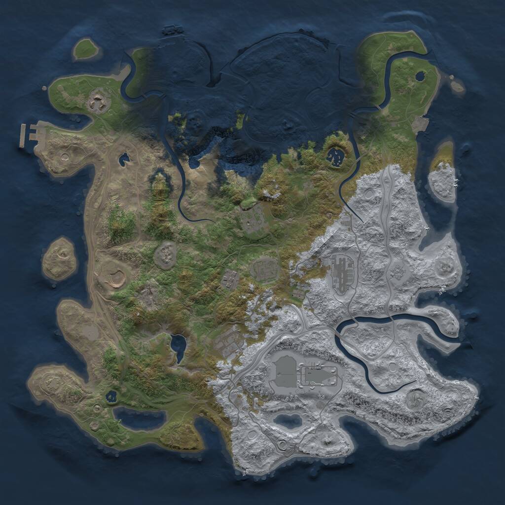 Rust Map: Procedural Map, Size: 4300, Seed: 87421, 15 Monuments
