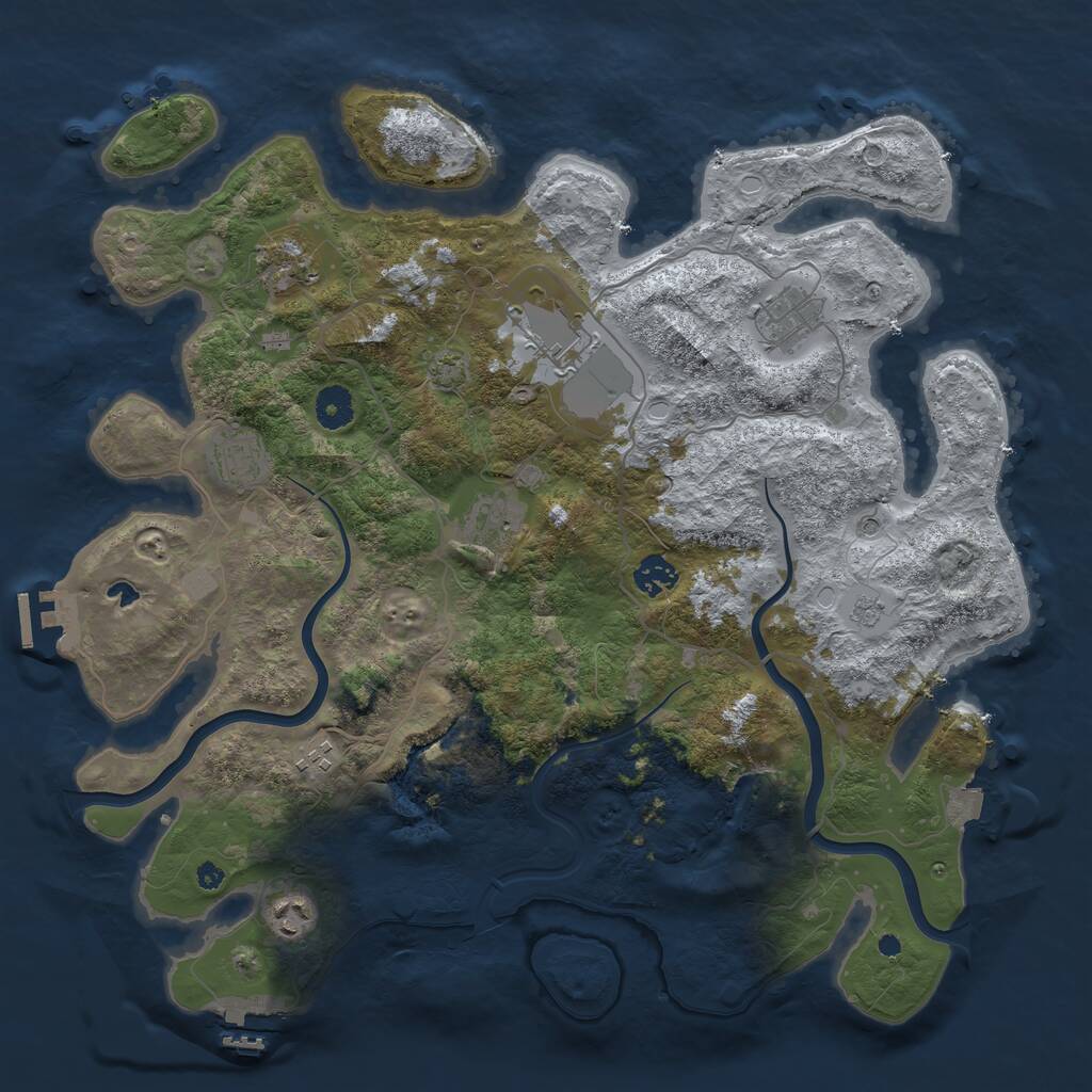 Rust Map: Procedural Map, Size: 4000, Seed: 300072559, 14 Monuments