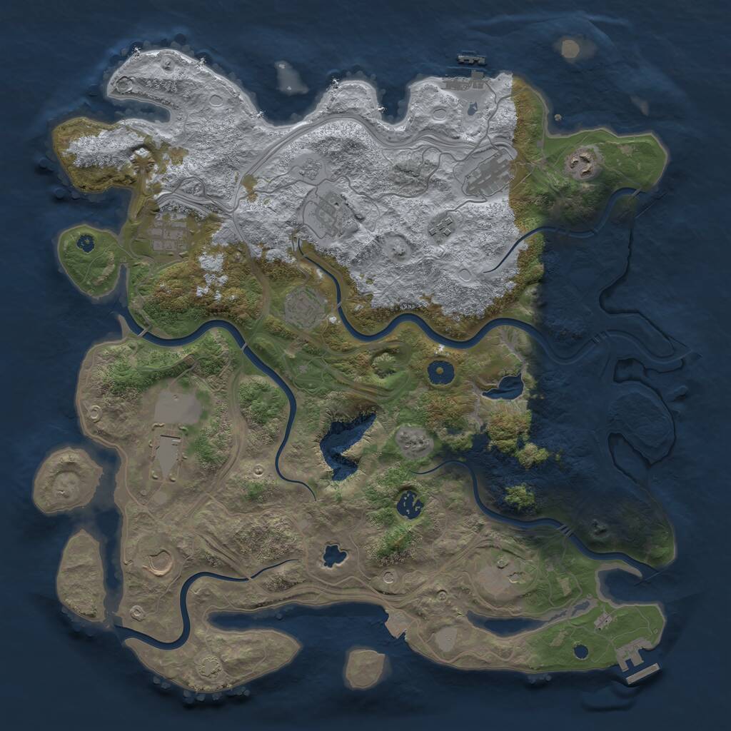 Rust Map: Procedural Map, Size: 4250, Seed: 82372751, 16 Monuments