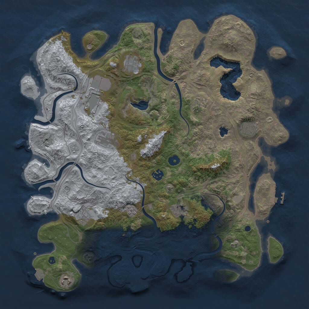 Rust Map: Procedural Map, Size: 4250, Seed: 1516553713, 16 Monuments