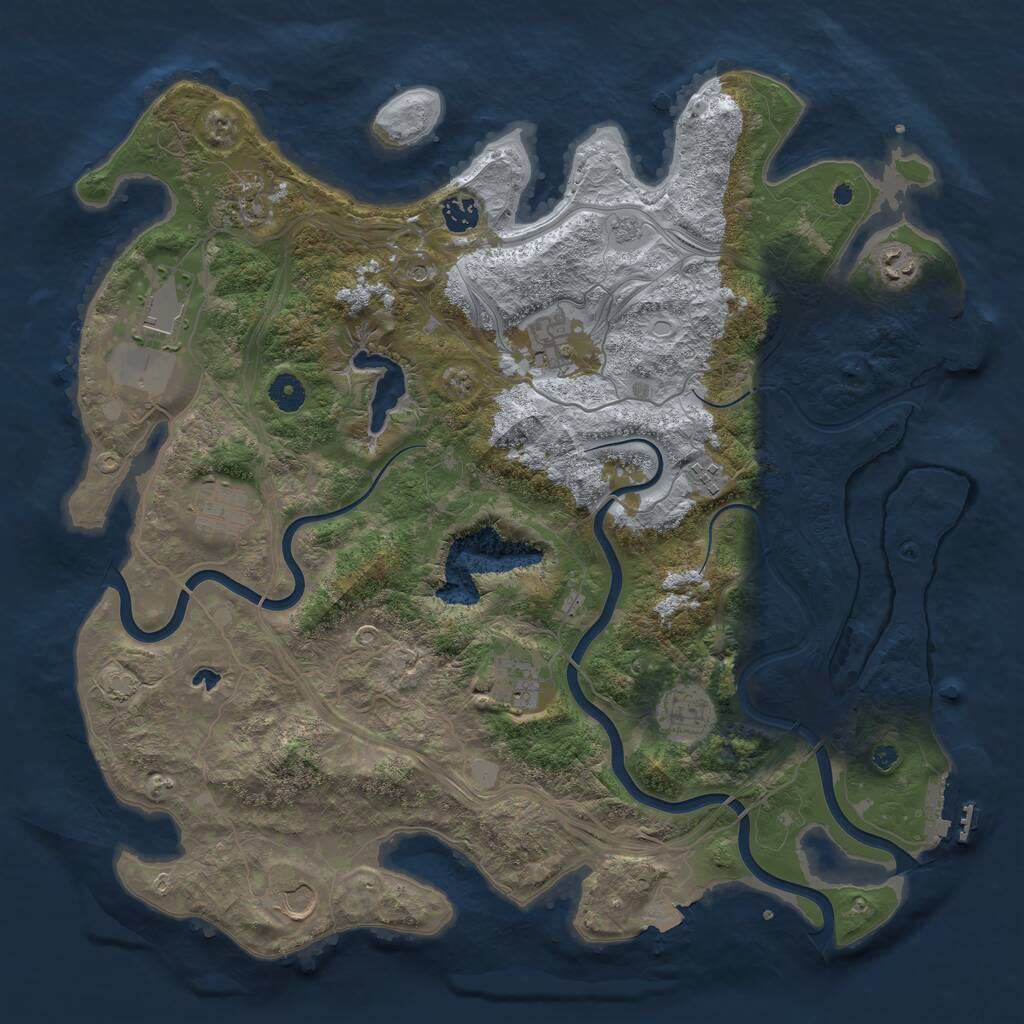 Rust Map: Procedural Map, Size: 4250, Seed: 1847730306, 16 Monuments