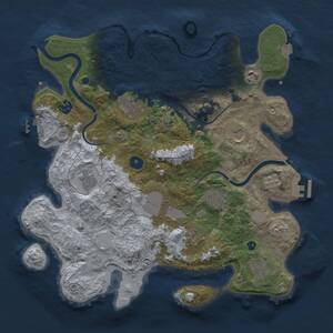 Thumbnail Rust Map: Procedural Map, Size: 3750, Seed: 709307702, 16 Monuments