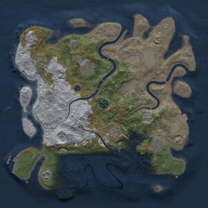Thumbnail Rust Map: Procedural Map, Size: 3500, Seed: 1660164533, 15 Monuments