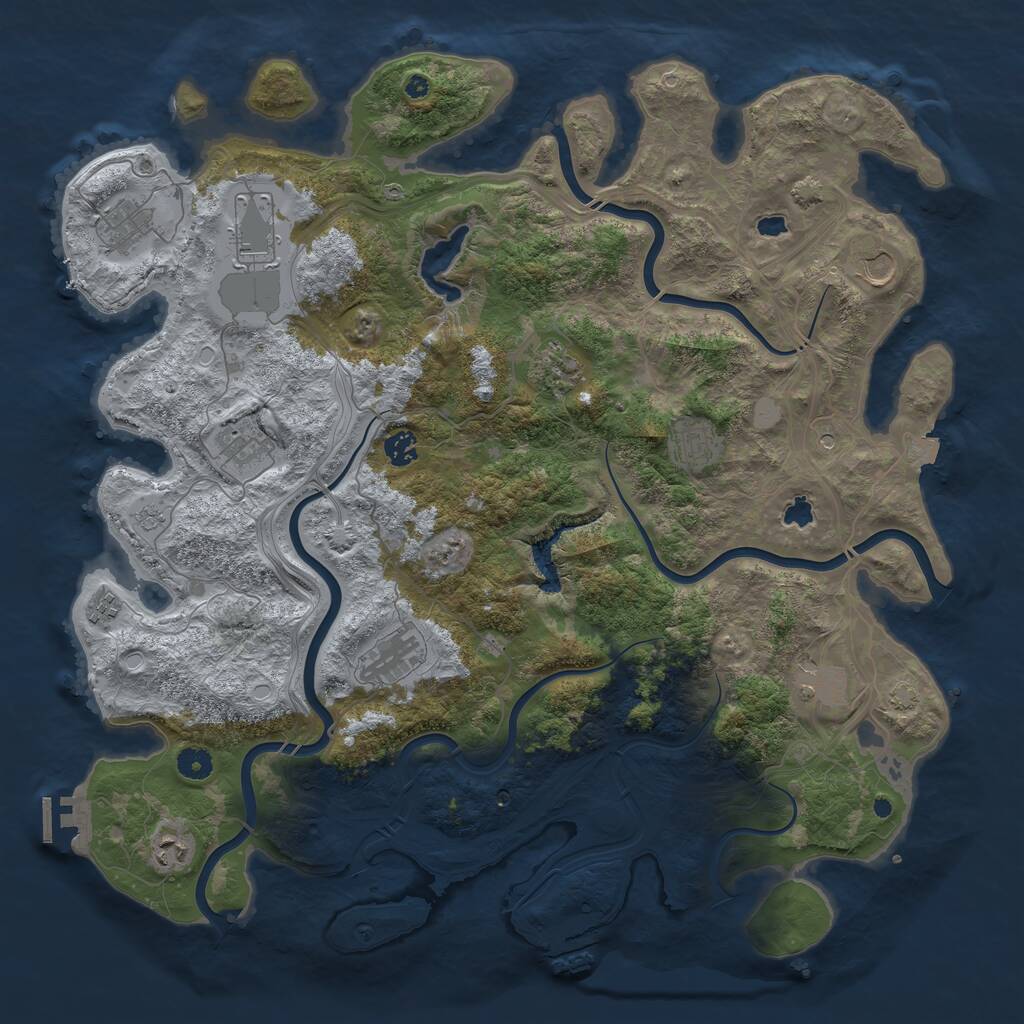 Rust Map: Procedural Map, Size: 4500, Seed: 162720020, 17 Monuments
