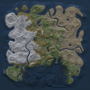 Thumbnail Rust Map: Procedural Map, Size: 4500, Seed: 162720020, 17 Monuments