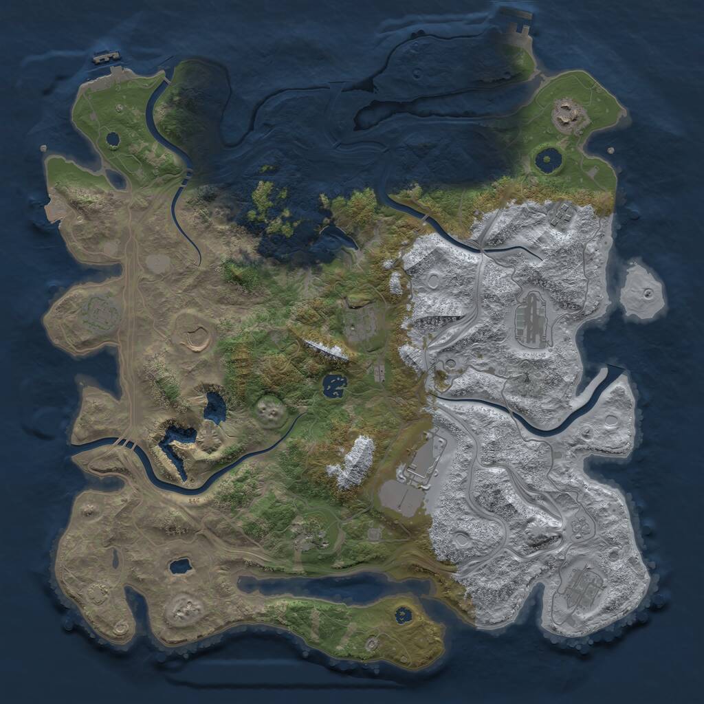 Rust Map: Procedural Map, Size: 4250, Seed: 425997952, 16 Monuments