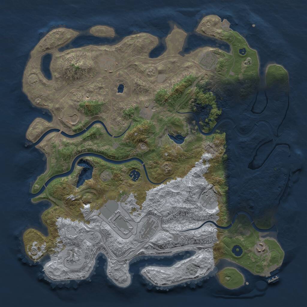 Rust Map: Procedural Map, Size: 4300, Seed: 659790406, 17 Monuments