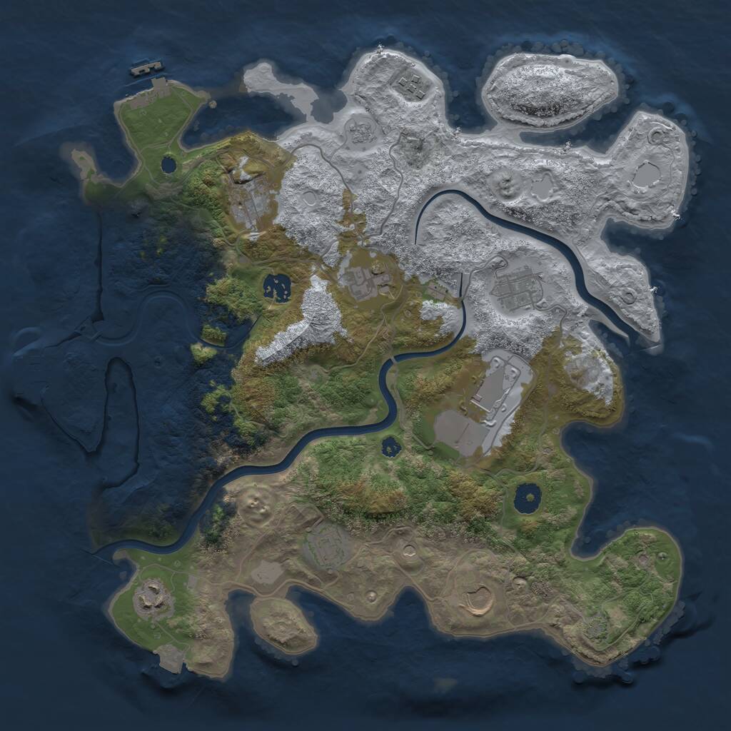 Rust Map: Procedural Map, Size: 3750, Seed: 96395232, 15 Monuments