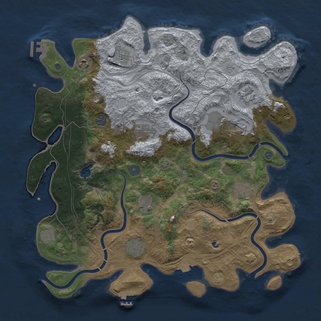Rust Map: Procedural Map, Size: 4250, Seed: 361565108, 18 Monuments