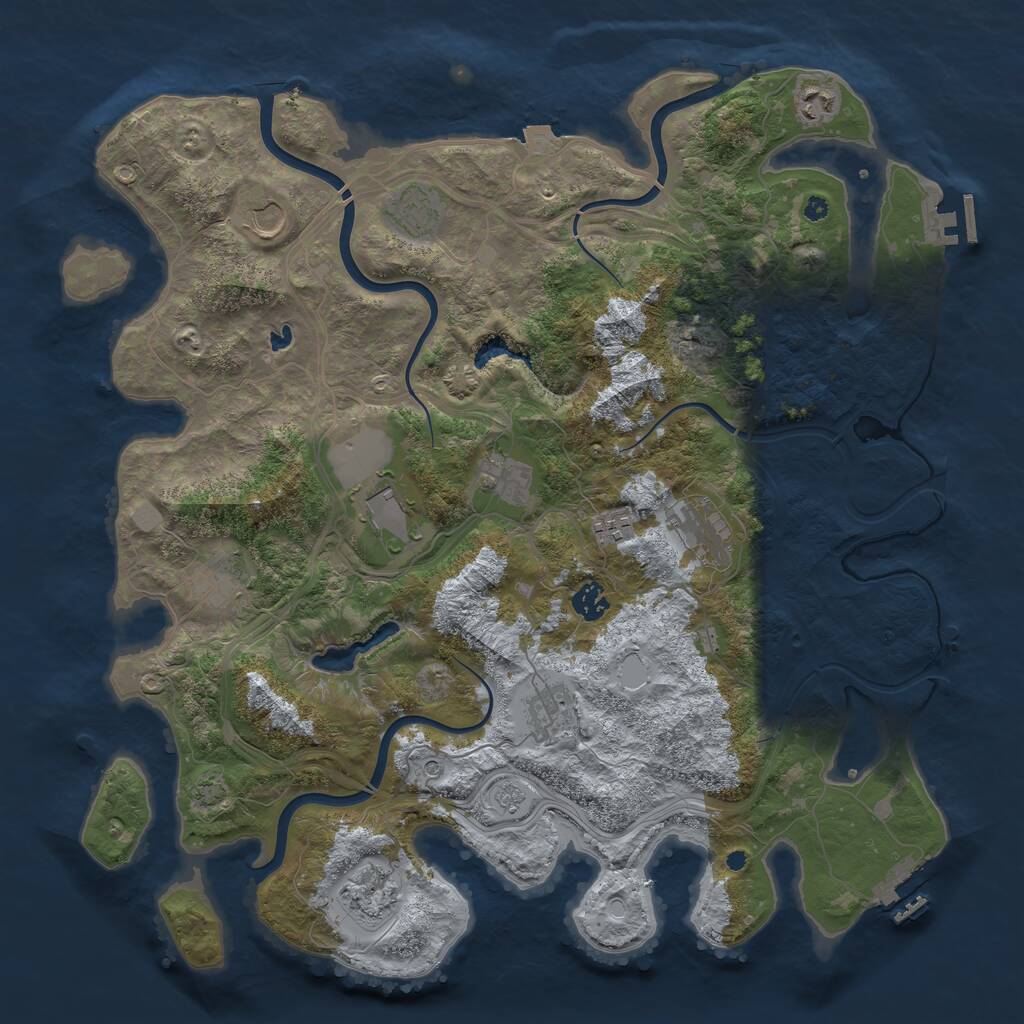 Rust Map: Procedural Map, Size: 4250, Seed: 637796911, 17 Monuments