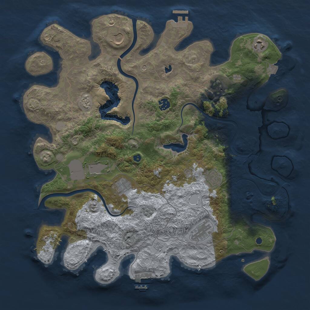 Rust Map: Procedural Map, Size: 4000, Seed: 52766, 15 Monuments