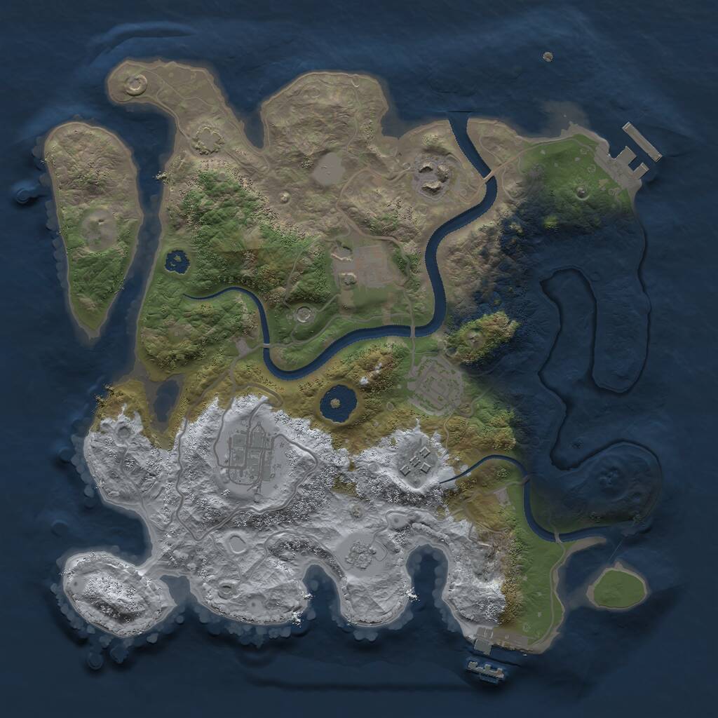 Rust Map: Procedural Map, Size: 3000, Seed: 286010, 11 Monuments