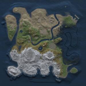 Thumbnail Rust Map: Procedural Map, Size: 3000, Seed: 286010, 13 Monuments