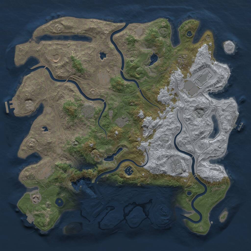 Rust Map: Procedural Map, Size: 4500, Seed: 797482568, 17 Monuments