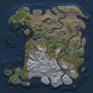 Thumbnail Rust Map: Procedural Map, Size: 4300, Seed: 1148145375, 17 Monuments