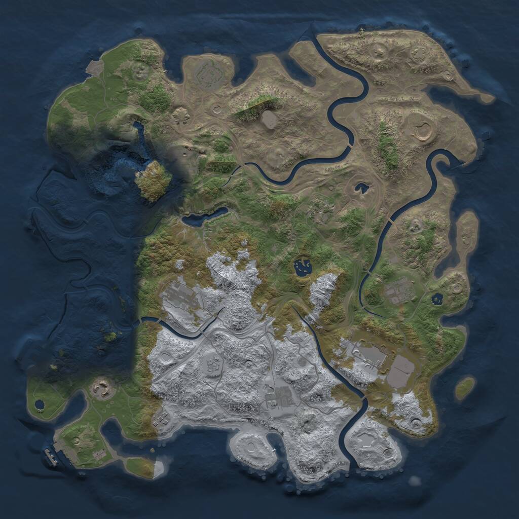 Rust Map: Procedural Map, Size: 4300, Seed: 1148145375, 17 Monuments