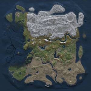 Thumbnail Rust Map: Procedural Map, Size: 4500, Seed: 1696166571, 17 Monuments