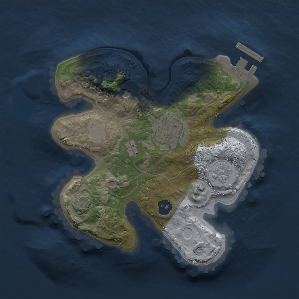 Rust Map: Procedural Map, Size: 2000, Seed: 33840840, 6 Monuments