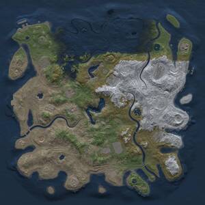 Thumbnail Rust Map: Procedural Map, Size: 4500, Seed: 1500971220, 17 Monuments