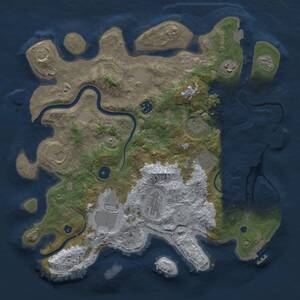 Thumbnail Rust Map: Procedural Map, Size: 3700, Seed: 941379318, 15 Monuments