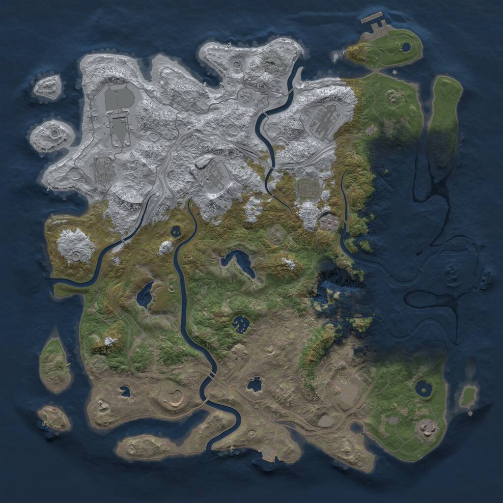 Rust Map: Procedural Map, Size: 4500, Seed: 1594249966, 16 Monuments