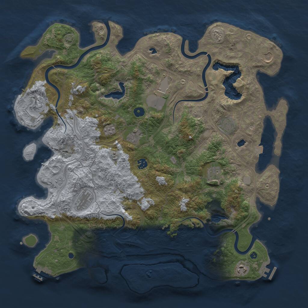 Rust Map: Procedural Map, Size: 4500, Seed: 227079441, 16 Monuments