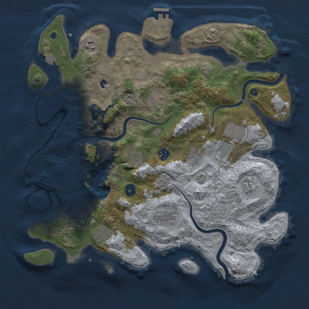 Rust Map: Procedural Map, Size: 4000, Seed: 911646666, 15 Monuments