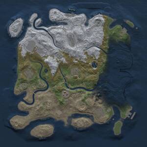 Thumbnail Rust Map: Procedural Map, Size: 3750, Seed: 1004191596, 16 Monuments