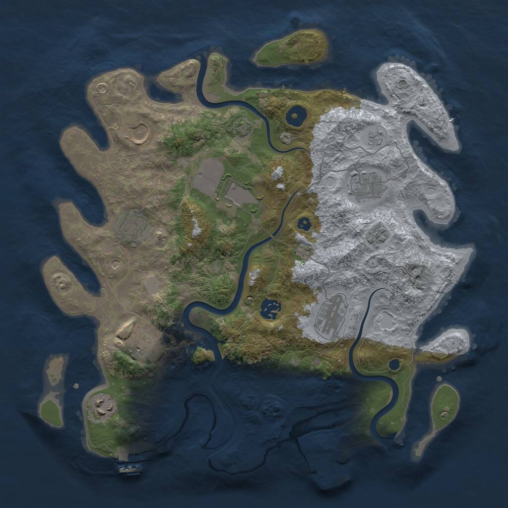 Rust Map: Procedural Map, Size: 3700, Seed: 95846, 15 Monuments