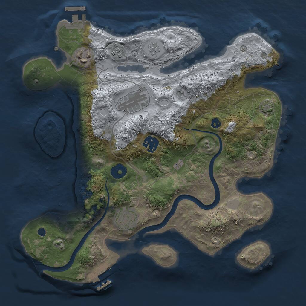 Rust Map: Procedural Map, Size: 3000, Seed: 155360358, 11 Monuments