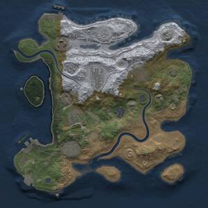 Thumbnail Rust Map: Procedural Map, Size: 3000, Seed: 155360358, 15 Monuments