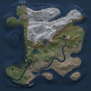 Thumbnail Rust Map: Procedural Map, Size: 3000, Seed: 155360358, 11 Monuments