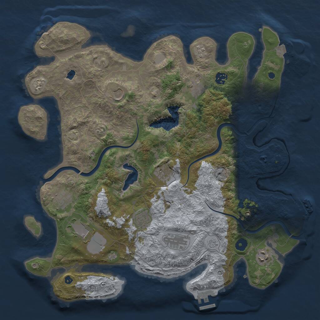 Rust Map: Procedural Map, Size: 4000, Seed: 320936346, 16 Monuments