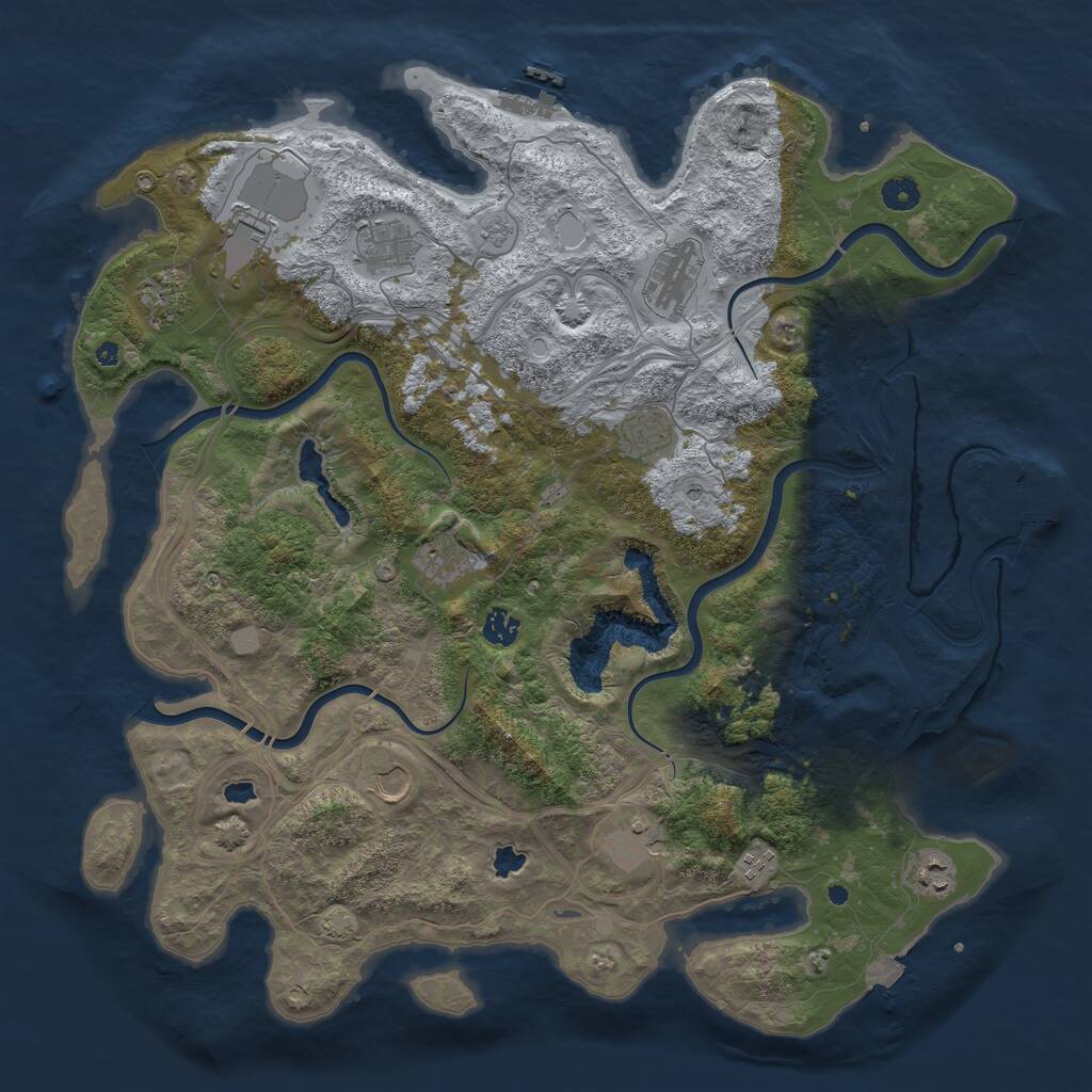 Rust Map: Procedural Map, Size: 4500, Seed: 94512416, 17 Monuments