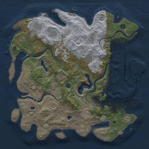 Thumbnail Rust Map: Procedural Map, Size: 4500, Seed: 94512416, 17 Monuments
