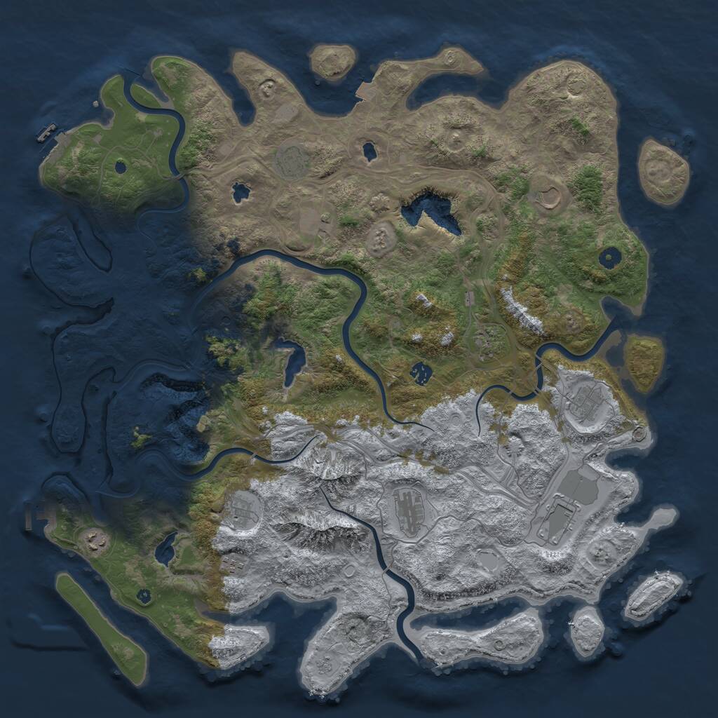 Rust Map: Procedural Map, Size: 5000, Seed: 96962583, 17 Monuments