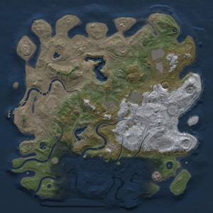 Thumbnail Rust Map: Procedural Map, Size: 4300, Seed: 684322248, 17 Monuments
