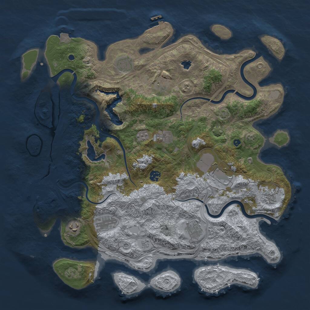 Rust Map: Procedural Map, Size: 4300, Seed: 567518016, 16 Monuments