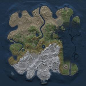 Thumbnail Rust Map: Procedural Map, Size: 3500, Seed: 1823368413, 16 Monuments