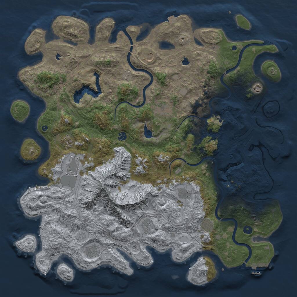 Rust Map: Procedural Map, Size: 5000, Seed: 1507041448, 17 Monuments