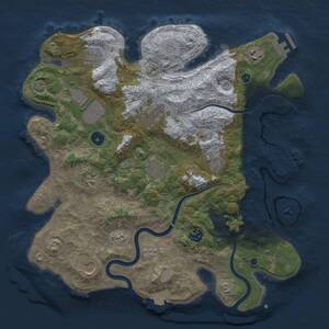 Thumbnail Rust Map: Procedural Map, Size: 3750, Seed: 846516210, 16 Monuments